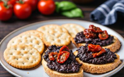 Хапки с маслинова паста и сушени домати